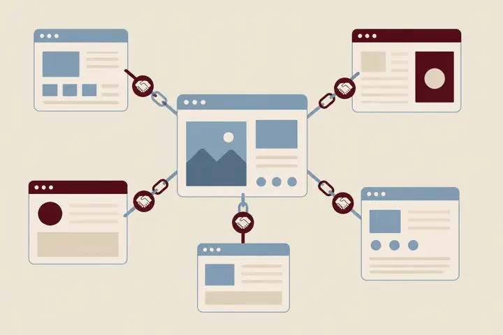 Illustration: Vertrauen und Backlinks. KI generiert.
