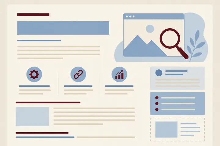 Illustration: Onpage SEO Seitenstruktur. KI generiert.