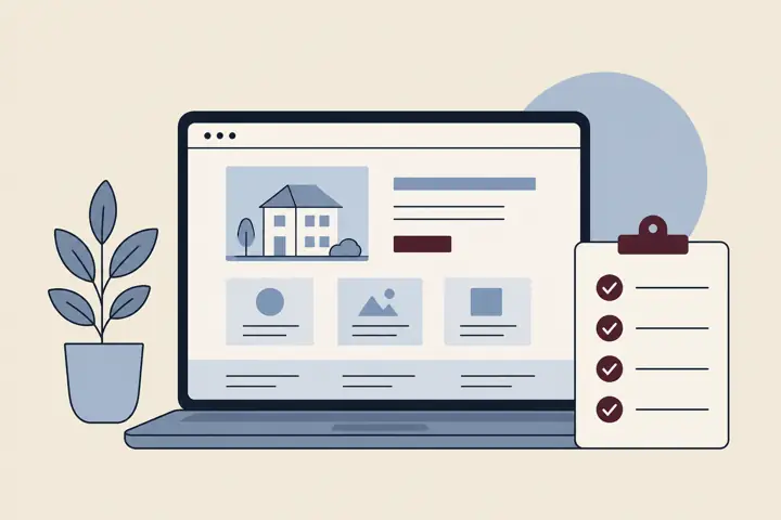 Illustration: Website Planung und Checkliste. KI generiert.